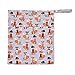 Baby Wet Bag Dry Bag Splice Cloth Diaper Wet Bags Waterproof Small Size with Zipper Snap Handle Pack of 2 (Blue Flower and Fox)
