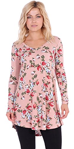 Popana Womenâs Tunic Tops for Leggings Long Sleeve Shirt Plus Size Made in USA 3X ST73