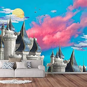 Wall Murals for Bedroom Dream Castle Large Removable Wallpaper Peel and Stick Wall Stickers - 66x96 inches