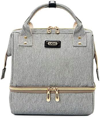 TEAMWIN Diaper Tote Bags Breast Pump Bag Nappy Changing Cases Kids Changing Backpack Toiletry Kits Travel Cases Built-in USB Charging Pot for Phone (Grey)