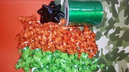 Green Camo Christmas Holiday Gift Wrapping Paper Bundle 10 Piece Kit