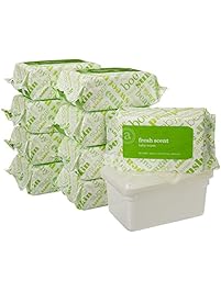Amazon Elements Baby Wipes, Fresh Scent, 720 Count, Resealable Packs with Tub
