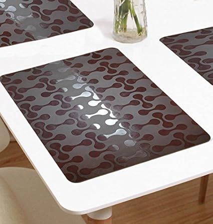 The Purple Tree Stylish PVC Table Mats - Pack of 6 (13 x 19 inches), Waterproof Place Mats Multi Purpose Mats, 6 Seater Dining Table mats, Refrigerator Mats,