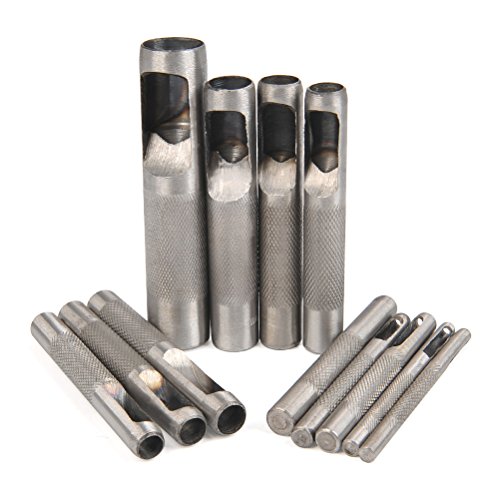 12pcs Hollow Hole Punch Set Metric 319 mm Heavy Steel Punches Tool for