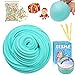 DIY Fluffy Slime Kit, Jumbo Ocean Blue Butter Floam Slime with Colorful Foam Beads Cute Charms, Kids Easy Bubble Slime, Non Sticky Clay Crunchy Slime Birthday Party Toy Favor for Boys Girls