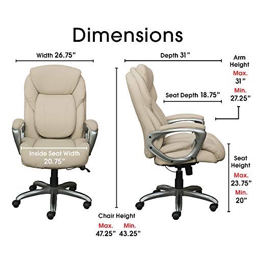 Serta My Fit Executive Office Adjustable Ergonomic Chair with Layered
