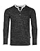 ZIMEGO Men's Henley T Shirts – Long Sleeve Double Layer Neck and Hem Active Casual Fashion Tees Tops ZG-ZGLS247 Black L