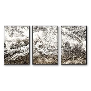 3 Piece Framed CanvasWall Art for Living Room, Bedroom Golden Waves Canvas Prints for Modern Home Decoration Ready to Hang - 16"x24"x3 Panels