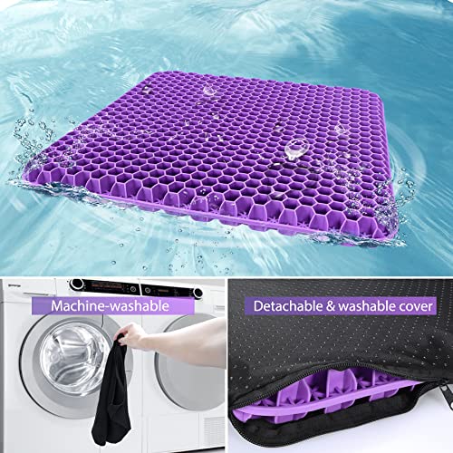 SUPTEMPO Purple Gel Seat Cushion for Office Chair, Cars, Long Trips，Back, Sciatica, Hip