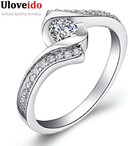 delatcha Jewelry Wedding Ring Women's Anneau CZ Diamanten Sieraden Ring White Cubic Zirconia Stone Jewelry Female Model J367