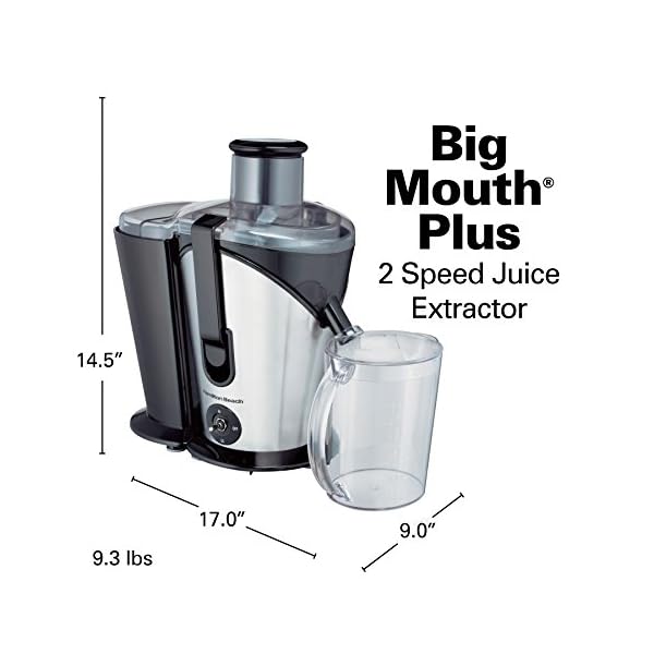 Hamilton Beach Juice Extractor, 2 Speed Big Mouth, Black (67750) The