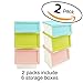 LuxorWare 3 Piece Storage Bins home Organizer for Kids Toys, Clothes & Kitchen food (Blue(S), Pink(M), Green(L)x2)