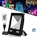 50W RGB Flood Lights, T-SUNRISE Outdoor Color Changing IP65 Waterproof LED Security Light, RGB Spotlight with Remote Control & US Plug for Garden, Yard, Warehouse, Sidewalk, Garage