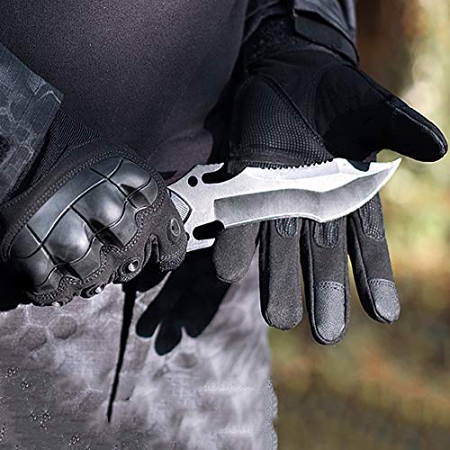 Qeedy Airsoft Paintball Gloves Men Tactical Gloves for Hiking Cycling Motorcycle Hunting Shooting Climbing Outdoor Camping Sports (Black, M)