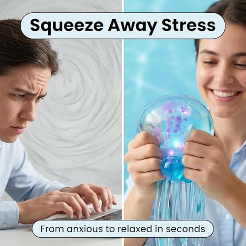 SLEEPHEAD®Jellyfish Squeeze Toy, Squishy Stress Relief Sensory Fidget, Slow Rise, 3.23 Inch, for Adults
