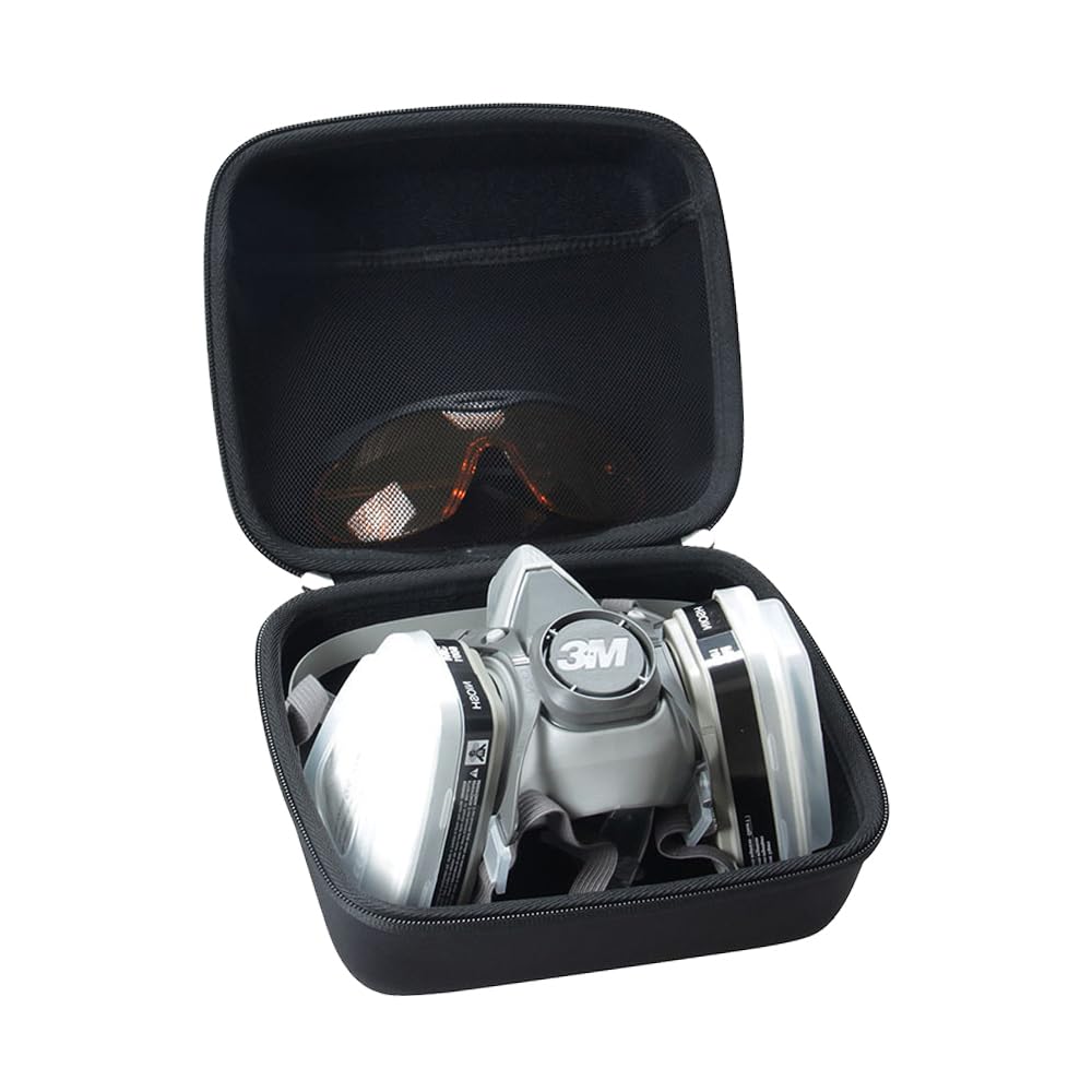 Photo 1 of Anleo Hard Travel Case Fits for 3M Paint Mask Respirator/Gas Mask Pouch (Black)