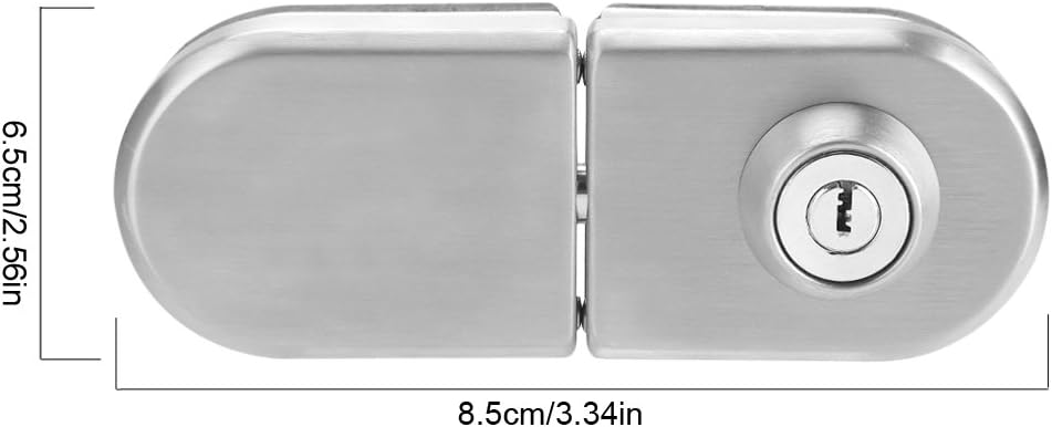 Glass Door Lock Stainless Steel Anti-Theft Security Lock for 10mm -12mm Thickness Double Swing Hinged Frameless Push Sliding Gate - Image 3