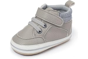 SABATUTU Baby Boys Girls Leather PRE-Walking Sneakers Toddler Anti-Slip Rubber Sole Infant Lightweight First Step Shoes