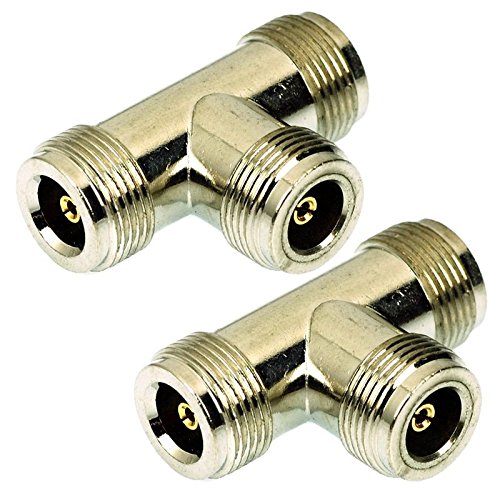 image for CESS N Type Female to N Type 2 Female T Splitter Coax Coaxial Adapter 