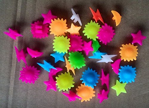 AISHEMI About 72 PCS Different Designs Bike Bicycle Wheel Spoke Beads Plastic Clip Spoke Bead Bicycle Beads Wire Beads Decorations