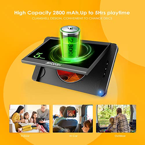 MYDASH 10.1" Dual Screen Portable DVD Player for Car, Headrest Kids CD