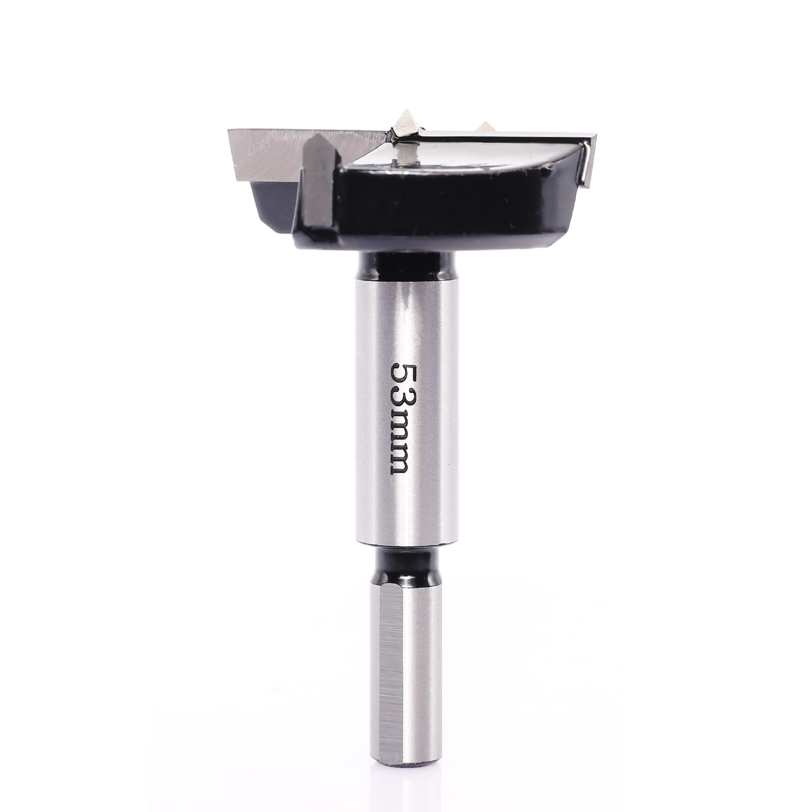 Akylin Forstner Drill Bit 53mm - Carbide Tipped Forstner Bit - Hex Shank Wood Hinge Drilling Hole Saw Cutter, for Auger Opener, Drilling Boring Bit