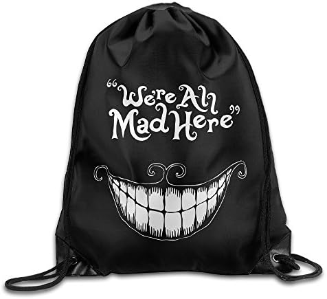 Unisex Drawstring Backpack Alice In Wonderland-We're All Mad Here Slouchy Summer Bags