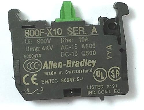 A-B 800F-X10 SER A 600V 15A CONTACT BLOCK 1N.O