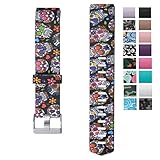 Charge 2 Elastomer Bracelet, Colors Sweat and Water Resistance Easy Cleaning Fitness Wristband, Fitbit Charge 2 Replacement Silicone Watchband Strap with A Surgical-Grade Stainless Steel Buckle