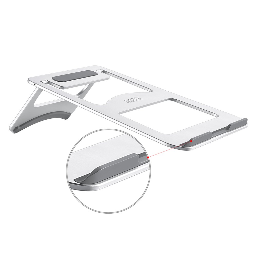 Aluminum Laptop Stand, JASTEK Compact Universal Portable Adjustable Stand with Folding Holder for Laptop Notebook Tablet and more - Silver