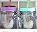 Aladdin 3 Classic Mason Jar Tumblers w/Straws & Lids Purple Turquoise Red 20 Oz