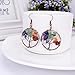 Tree of Life Earrings 7 Chakra Wire Wrapped Earring Tree Crystal Jewelry Birthstone Earrings