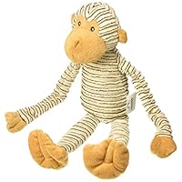NVMK SALES Striped Corduroy Monkey Plush Toy, Beige