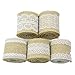 Aokbean 11 Yards/394 Inch Rustic Wedding Favor Jute Burlap Rolls Ribbon with White Lace Trims Tape Ribbon and 98 Feet Jute Twine(White)