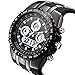 Readeel Military Men WristWatch Sports Watch Silicone Watch LED Light Dual-display Mens Watches, Black