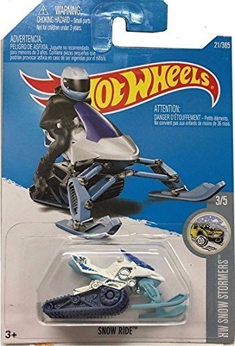 Hot Wheels 2017 HW Snow Stormers Snow Ride (Snow Mobile) 21/365, White and Light Blue