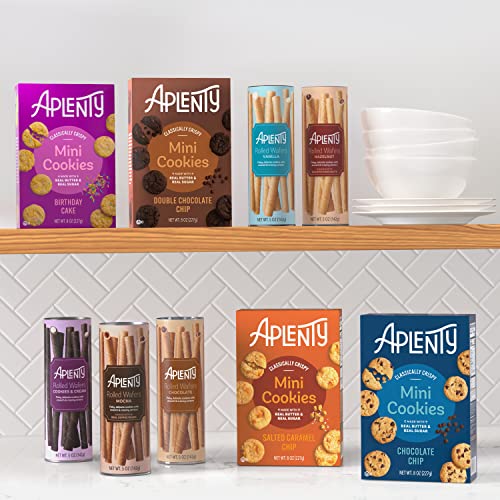 APLENTY, CHOCOLATE ROLLED WAFERS, 5 OZ