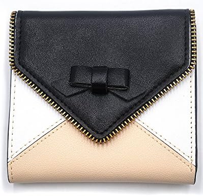 Womens Card Holder RFID Leather Zipper Small Slim Wallet With Key Chain ID Window…