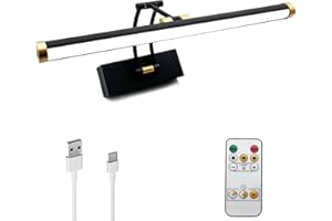 Dollox Picture Light for Paintings Battery Operated Wall Picture Light Metal Display Art Light with Timer LED Dimmable Remote Painting Lamp Adjustable Swing Arm for Portrait,Artwork,Gallery
