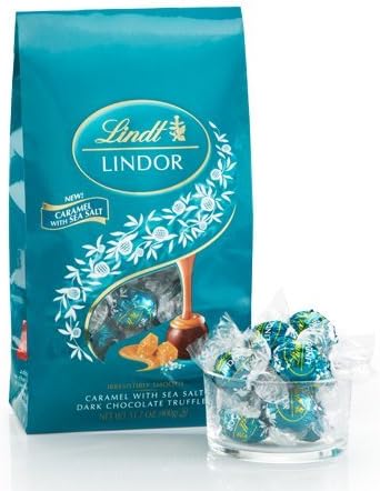 Lindt Lindor Chocolate Truffles Gift Bag - 75 Count - 31.7 Ounces - 900 Grams (Caramel Sea Salt Dark Chocolate Truffles)