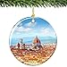 City-Souvenirs Florence Christmas Ornament, Italy Porcelain 2.75