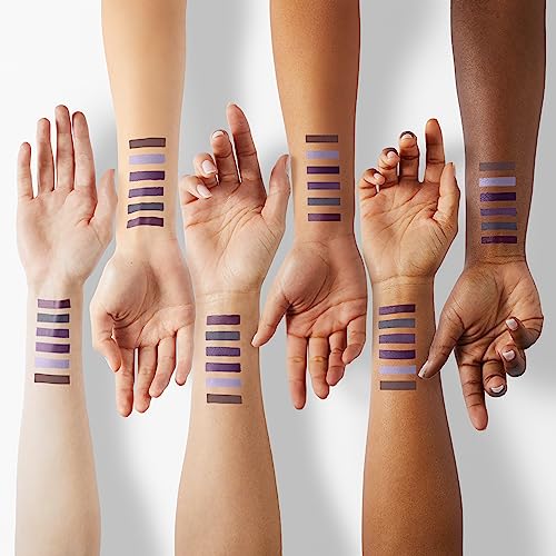 LUXAZA 6 PCS Purple Metallic Eyeshadow Stick Set, Light to Dark Cream Eye Shadow Pencil Crayon Brightener Highlighter Makeup Stick Kit, Hypoallergenic Waterproof Shimmer Eyeliner Make Up