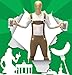 Lederhosen Morphsuit Adult Costume - size Large - 5'3-5'9 (159cm-175cm)