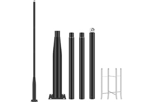 WUYUSILE Street Light Pole 13Ft. Outdoor Solar Lamp Post Light Fixture Patio Accessories for Outdoor Exterior Backyard Camera Porch Solar Light Parking Lot, Sub-Assembly Galvanized Steel Metal Pole (13 Ft.)