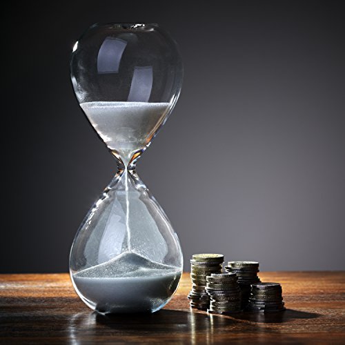 Hourglass Sand Timers - SWISSELITE Biloba Hourglass Sand Timer, 4.4 Inch White Sand Timer In 5 Mins