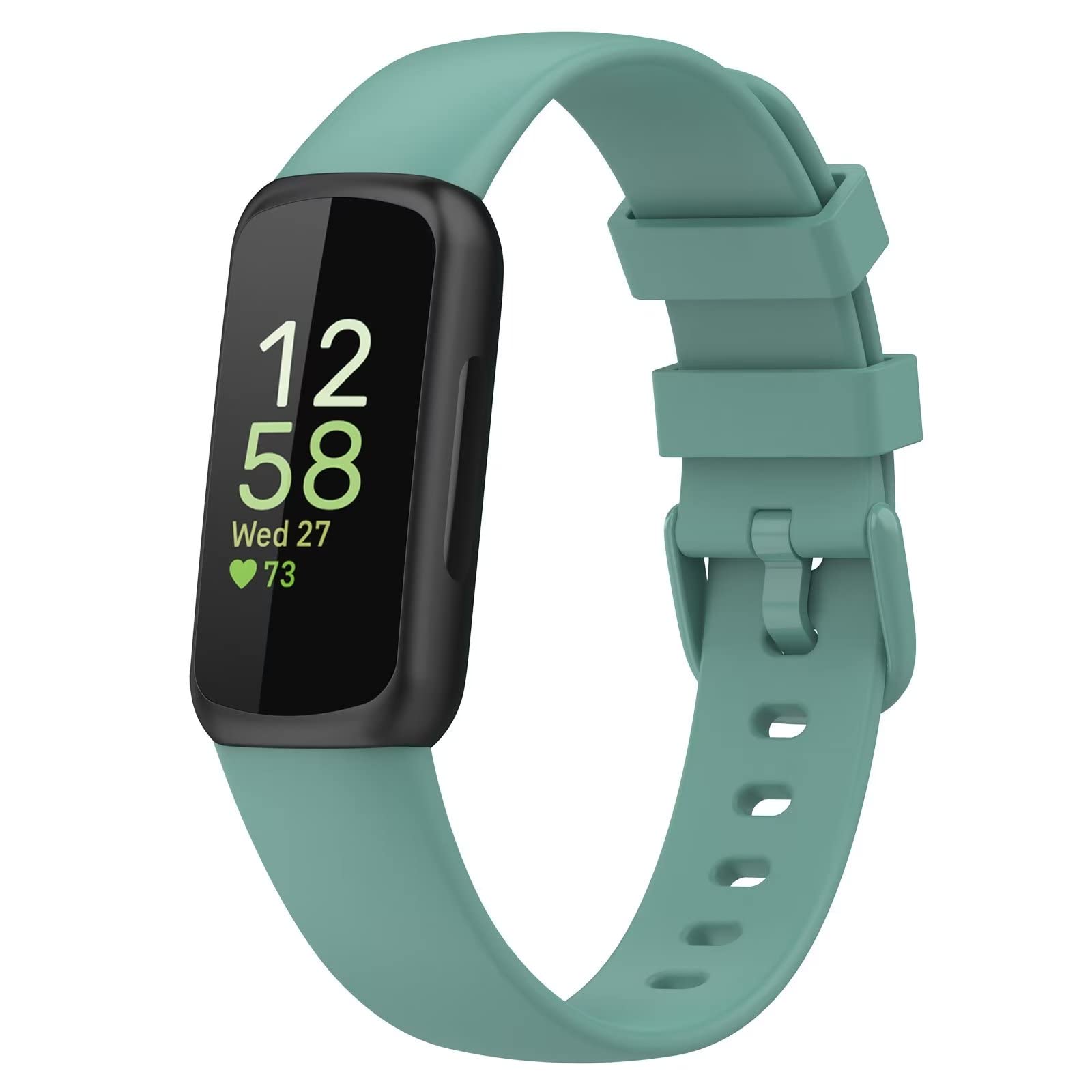FTRONGRT Soft Silicone Watch Strap for Fitbit Inspire 3, Replacement Wristband Bands Bracelet for Fitbit Inspire 3.Small Size Pine Needles Green