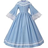 SFWXCOS Women's Victorian Civil War Dress Costume Vintage Reenactment Historical Dresses Southern Belle Costumes Ball Gown