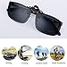 Besgoods Black Grey Polarized Clip-on Sunglasses Flip up Glasses Plastic Lenses Cycling Sport Outdoor Driving Fishing