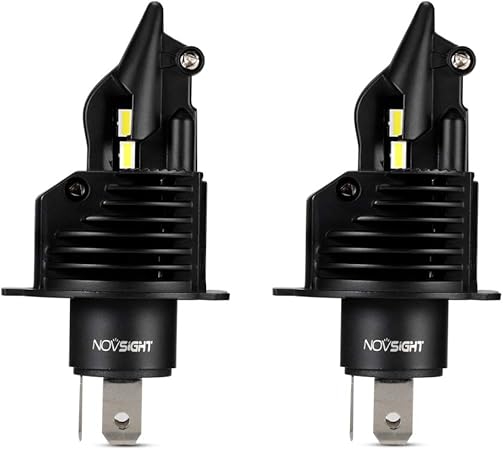 Amazon Novsight H4 Hi Lo Led ヘッドライト 一体型 光軸調整不要 360 発光 lm 8000lm 2 60w 30w 2 6500k 超高輝度 12v 24v車対応 Ledバルブ ホワイト 2個入り Ledバルブ 車 バイク
