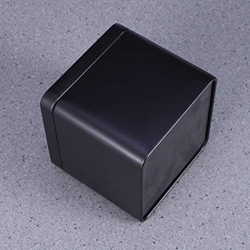 Yardwe Metal Tins with Lid Square Gift Box for Tea Candles Candies Gifts Balms Treasures (Matte Black)